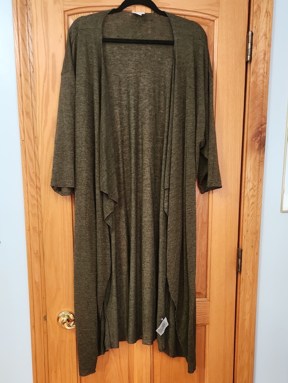 LuLaRoe Olive Green Long Open-Front Cardigan